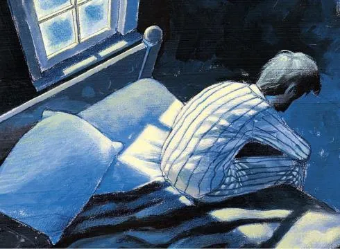 Man having sleeping issues